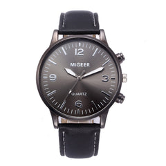 DISU Men Wrist Watch Business Leather Strap Sports Simulated Quartz wristwatch mens big dial watches for men relogio masculino
