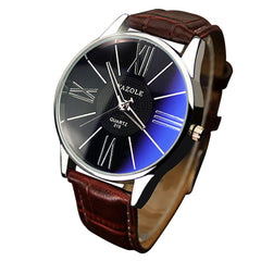 Man Watches Luxury Fashion Leather Glass Quartz Analog Wristwatch Mens Montre Homme 2019 zegarek meski saat erkekler