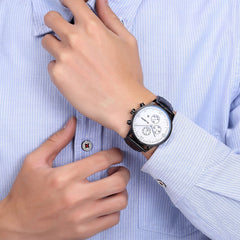 DISU Men Watches Leather Military Alloy Analog Date Quartz Business watch man unique watch for men relogios masculino
