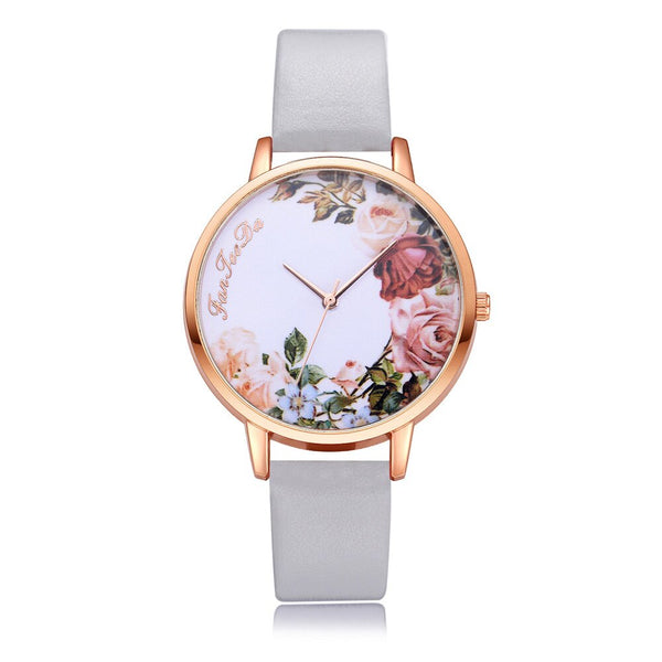 Luxury  Women Watches Thin disc Flower Watch Minimalism Leather Strap Ladies Quartz  Wristwatch Featured Clock Reloj Mujer@50