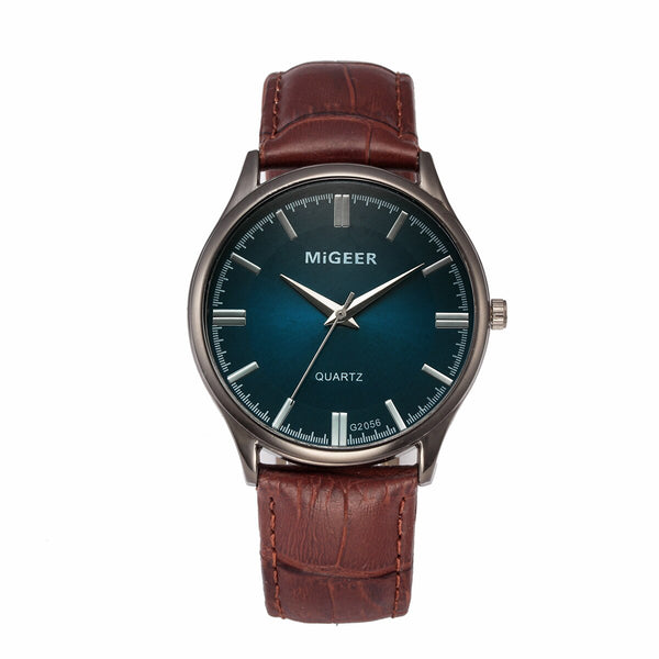 DISU Men Wrist Watch Retro Design Leather Band Analog Alloy Quartz watch mens watches mens 2019 men wristwatch clock