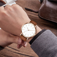 Men Wrist Watch Leather Band Analog Quartz Round Wristwatch Mens Reloj Hombre 2019 relogios masculino horloges mannen