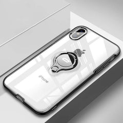 Ring Stand Case For iPhone X XS Max XR Cases Slim Soft Silicon TPU Clear Buckle Magentic Kickstand Back Cover Fundas