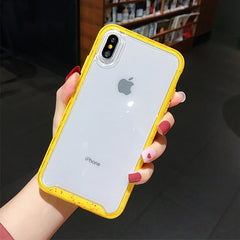 Candy Color Wave point Frame Shockproof Case For iphone 11 XS Max XR 6 6s 7 8Plus Transparent TPU +PC Hard Protective Phone Case
