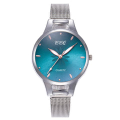 Women's Wristwatches Luxury Silver Popular Pink Dial Flowers Metal Ladies Bracelet Quartz Clock Fashion Zegarki Damskie @50