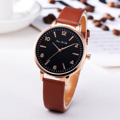 Best Selling Women Watches Black Scale Dial Ladies Simple Quartz Wristwatch Many colours Leather Strap Clock  Zegarki Damski @50