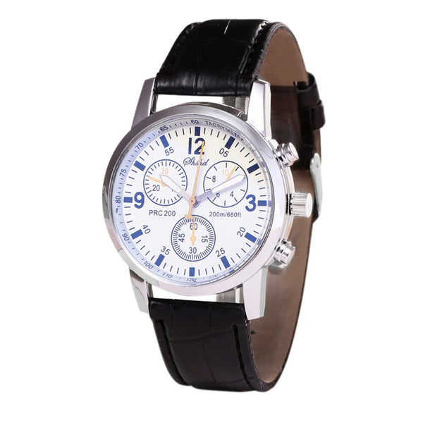 Men wrist watch Blue-ray glass neutral quartz simulates epidermal Leather Strap Wristwatch Mens Reloj Hombre 2019 orologio uomo
