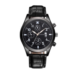 DISU Men Wrist Watch Luxury Stainless Steel Quartz Military Sport Leather Band Dial watch man watches mens 2019 men wristwatch