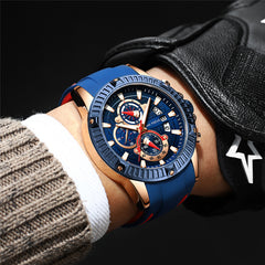 MINIFOCUS Fashion Sports Watch Men Waterproof Silicone Wrist Watches Men Luxury Brand Men's Watches Quartz Watches Male Clock