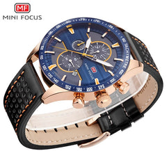 MINIFOCUS Men's Watches Quartz Watches Men Luxury Brand Waterproof Sport Wristwatch Mens Leather Strap Military Watch Male Clock