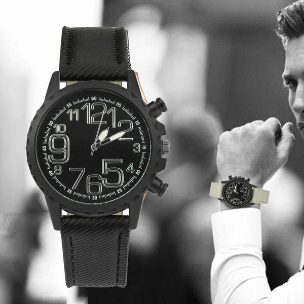 Men Watch Retro Design Leather Band Analog Alloy Quartz Watch Man new arrival in men wrist watches relogios masculinos