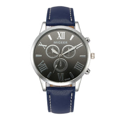 DISU Men Wrist Watch Classic Leather Strap Quartz Casual watch mens big dial watches for men relogios masculino