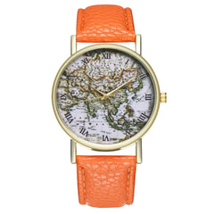 World Map Pattern Women Watches Exquistite Simple Fashion Montre Femme Acier Inoxydable Relogio Feminino High Quality Clock@50