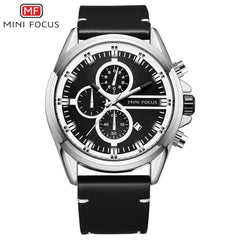 MINI FOCUS Fashion Men Watch Leather Strap Men Sports Watches Mens 2019 Luxury Brand Men's Wristwatch Quartz Business Male Clock
