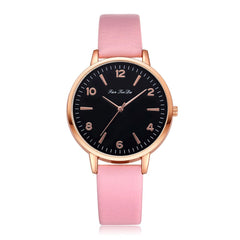 Best Selling Women Watches Black Scale Dial Ladies Simple Quartz Wristwatch Many colours Leather Strap Clock  Zegarki Damski @50