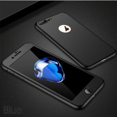 360 Degree Phone Case For iPhone XS Max 6 7 8 Plus Case With Tempered Glass For iPhone X 8 7 6 Cases Front Back Full Cover Case