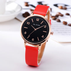 Best Selling Women Watches Black Scale Dial Ladies Simple Quartz Wristwatch Many colours Leather Strap Clock  Zegarki Damski @50
