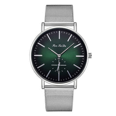 FanTeeDa Men Wristwatch Fashion Luxury Mesh Belt Double Eye Dial Analog Quartz Watch Man Watches Mens 2019 relojes para hombre