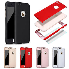 360 Degree Phone Case For iPhone XS Max 6 7 8 Plus Case With Tempered Glass For iPhone X 8 7 6 Cases Front Back Full Cover Case