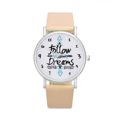 Women's Watches Best Sellers  Follow Dreams Letter Pattern Clock Rome Nombre Mode Top Marque Montre Femme Acier Inoxydable@50