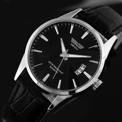 Man Wrist Watch Classic Luxury Black Leather Strap Calendar Quartz Date Wristwatch Mens Reloj Hombre 2019 saat erkek kol saati