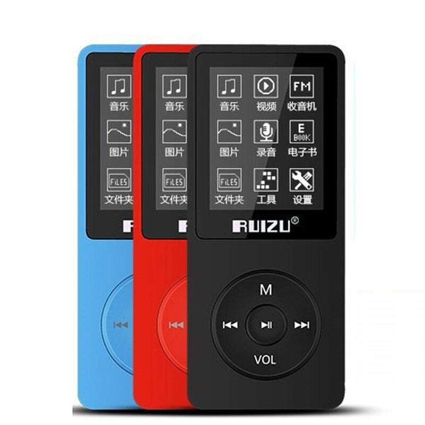 Original RUIZU X02 MP3 Player With 1.8 Inch Screen Can Play 80 hours With FM,E-Book,Clock,Voice Recorder