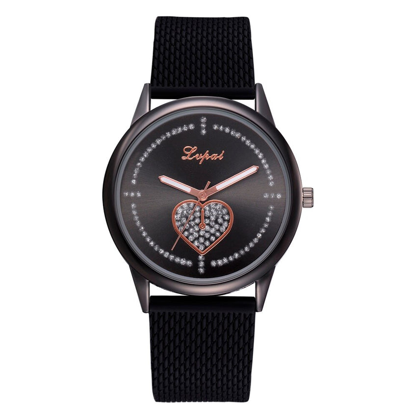 Women's Watches Simple Love Pattern Silicone Strap Ladies Quartz Wristwatch Minimalism Dress Gift Clock Reloj Mujer@50