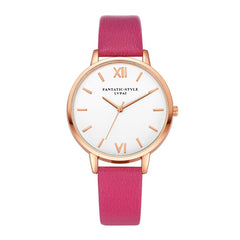 Modern Women's Watches Rose Gold Dial Fashion Ladies Quartz Wristwatch High Quality Leather Strap Casual Gift Clock Female@50