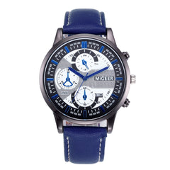 DISU Men Wrist Watch Design Leather Retro Design Leather Band Analog Alloy Quartz watch man watches mens 2019 relogios masculino
