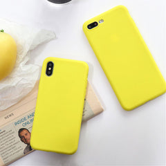 Candy colors Silicone Cases for iPhone 7 8 Plus cover capa For iPhone X XS Max XR Case on iPhone 7 6 6S 8 Plus X coque