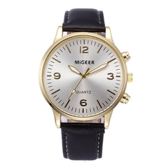 DISU Men Wrist Watch Business Leather Strap Sports Simulated Quartz watch man  watches mens 2019 relogios masculino