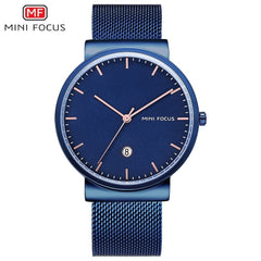 MINI FOCUS Simple Men Watches 2019 Luxury Brand Mesh Stainless Steel Watch Waterproof Men's Wristwatch Quartz Watches Men Clock