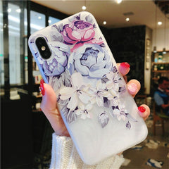 Fashion Flower Silicon Phone Case For iPhone 7 8 Plus Rose Floral Leaves Cases For iPhone X 7 6 6S Plus 5 5S SE Soft TPU Cover
