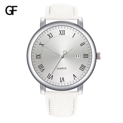 Men's Watch New Fashion High-End Quartz Letter Leather Strap male clock men watches quartzo day date relogios masculinos