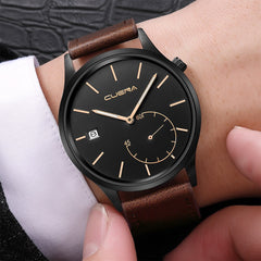 Man Wrist Watch Sport Stainless Steel Case Leather Band Quartz Analog wristwatch mens unique watch for men relogio masculino