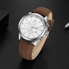DISU Men Wrist Watch Leather Band Quartz Analog watch man watches mens 2019 relogio masculino