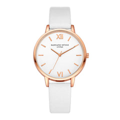 Modern Women's Watches Rose Gold Dial Fashion Ladies Quartz Wristwatch High Quality Leather Strap Casual Gift Clock Female@50