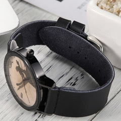 DISU MenWatch Paper Crane Leather Band Analog Alloy Quartz watch man vintage men wristwatch clock mens wrist watches