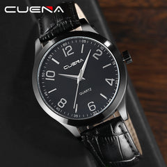 Men Watch Luxury Faux Leather Blue Ray Glass Quartz Analog watch man watches mens 2019 relogios masculino