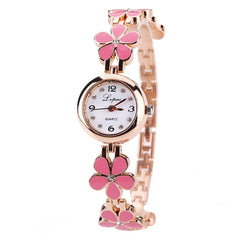 Women's Watches Casual Watch Disc Flower Bracelet With Rhinestone Dress Quartz Wristwatch Business Style Clock Zegareki Damsk@50