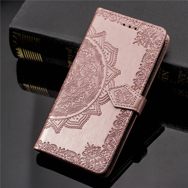 3D Floral Embossed Patterned Leather Case For Iphone XS Max 7 8 Plus Solid Card Slot Flip Cover For Iphone6 6s X10 Wallet Case