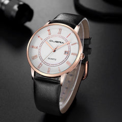 DISU Men Wrist Watch Luxury Quartz Military Stainless Steel Dial Leather Band wristwatch mens watches mens 2019 clock men