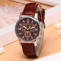 Men wrist watch Blue-ray glass neutral quartz simulates epidermal Leather Strap Wristwatch Mens Reloj Hombre 2019 orologio uomo