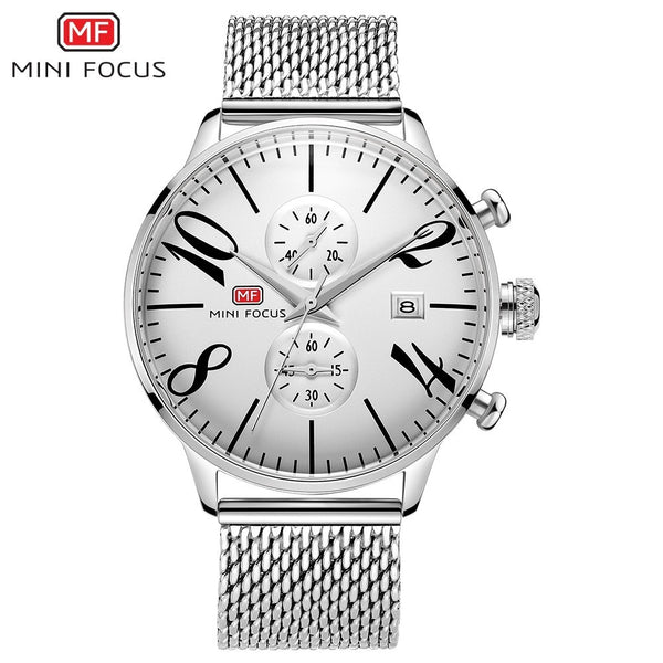 MINI FOCUS Top Brand Luxury Stainless Steel Wrist Watch Men Sports Watches Famous Male Clock Quartz Watch Mens Relogio Masculino