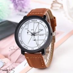 Creative Women Watch Interesting Mathematical Formula Dial Ladies Quartz Wristwatch Leather Strap Clock Simple Relogio Feminino5