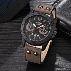 Men's Watch Fashion Leather Stainless Steel Sport Analog Quartz Wristwatch Mens Reloj Hombre 2019 zegarek meski