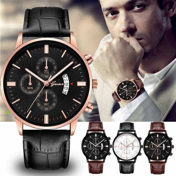 Geneva Women Mens Wristwatch Stainless Steel Leather Analog Alloy Quartz watches man wrist watches day date men watch
