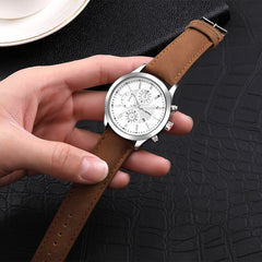 DISU Men Wrist Watch Leather Band Quartz Analog watch man watches mens 2019 relogio masculino