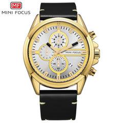MINI FOCUS Fashion Men Watch Leather Strap Men Sports Watches Mens 2019 Luxury Brand Men's Wristwatch Quartz Business Male Clock