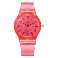 New Women Watches Roman Numeral Dial Ladies Quartz Wristwatch Transparent Jelly Color Silicone Strap Simple Clock Reloj Mujer@50
